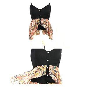 Mia Melon black paisley top